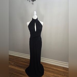 Elegant Black Halter Dress